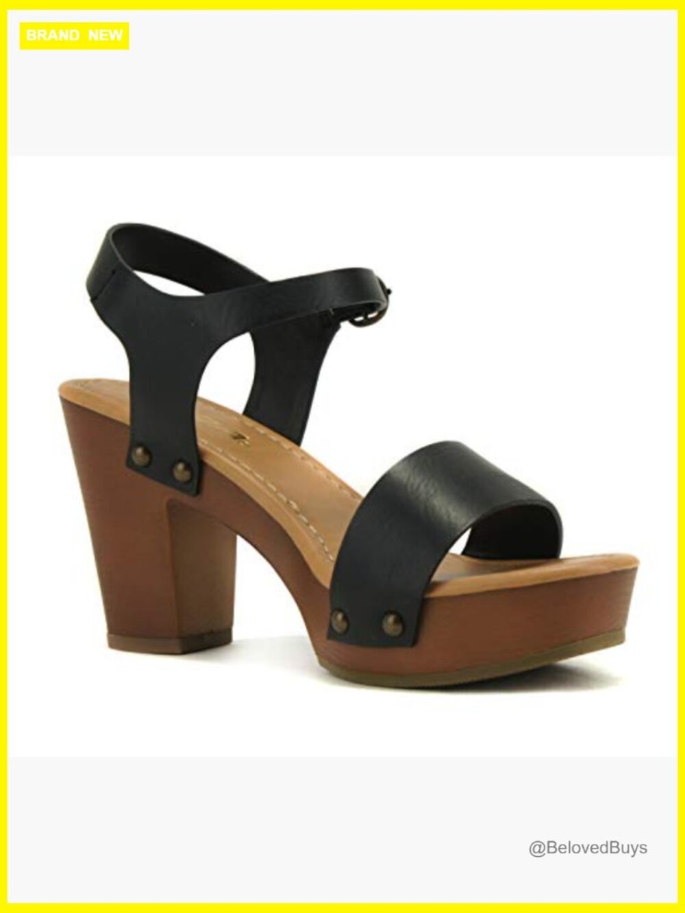 Wedge Sandals with Studded Trim Open Toe Ankle Strap - Picture 4 of 5